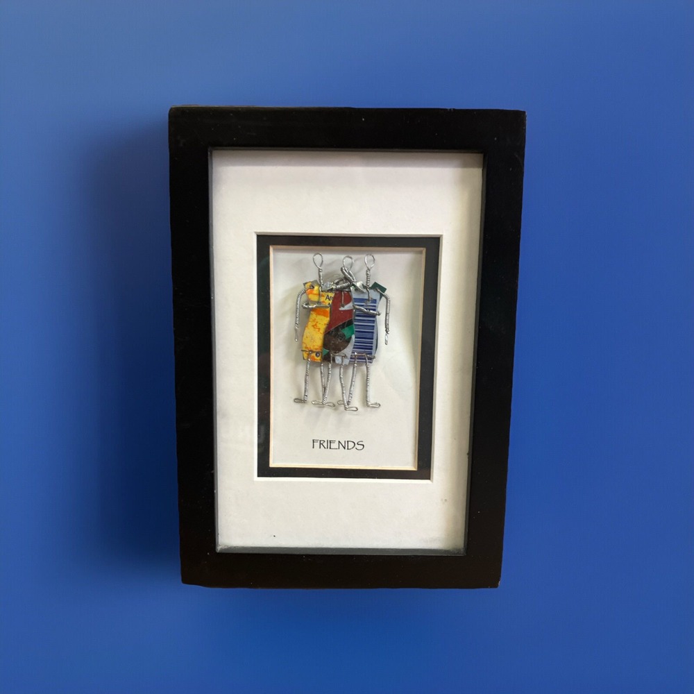 7" By 5" Black Frame With Metal Friends Figure Inside